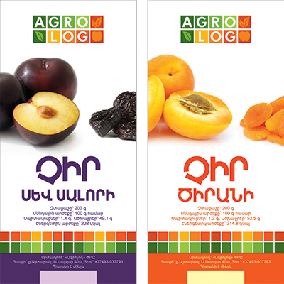 Agrolog dried fruit labels